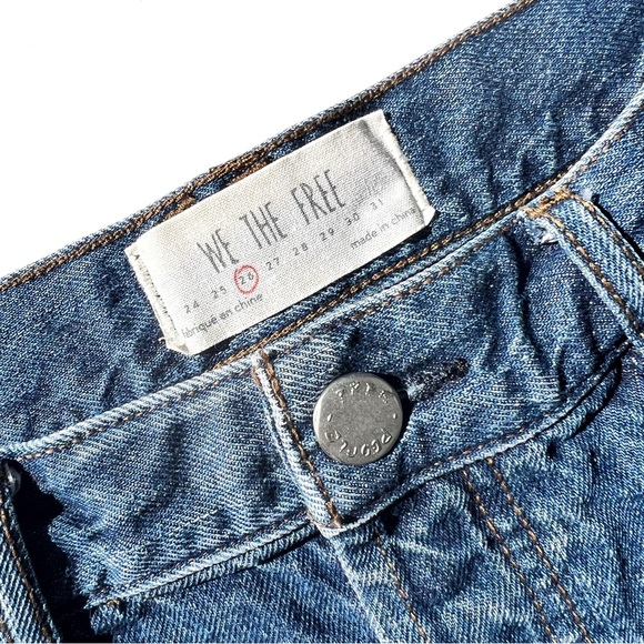 Free People We the Free Cayman Blue Denim Loving Good Vibrations Cutoff Shorts - Picture 7 of 8